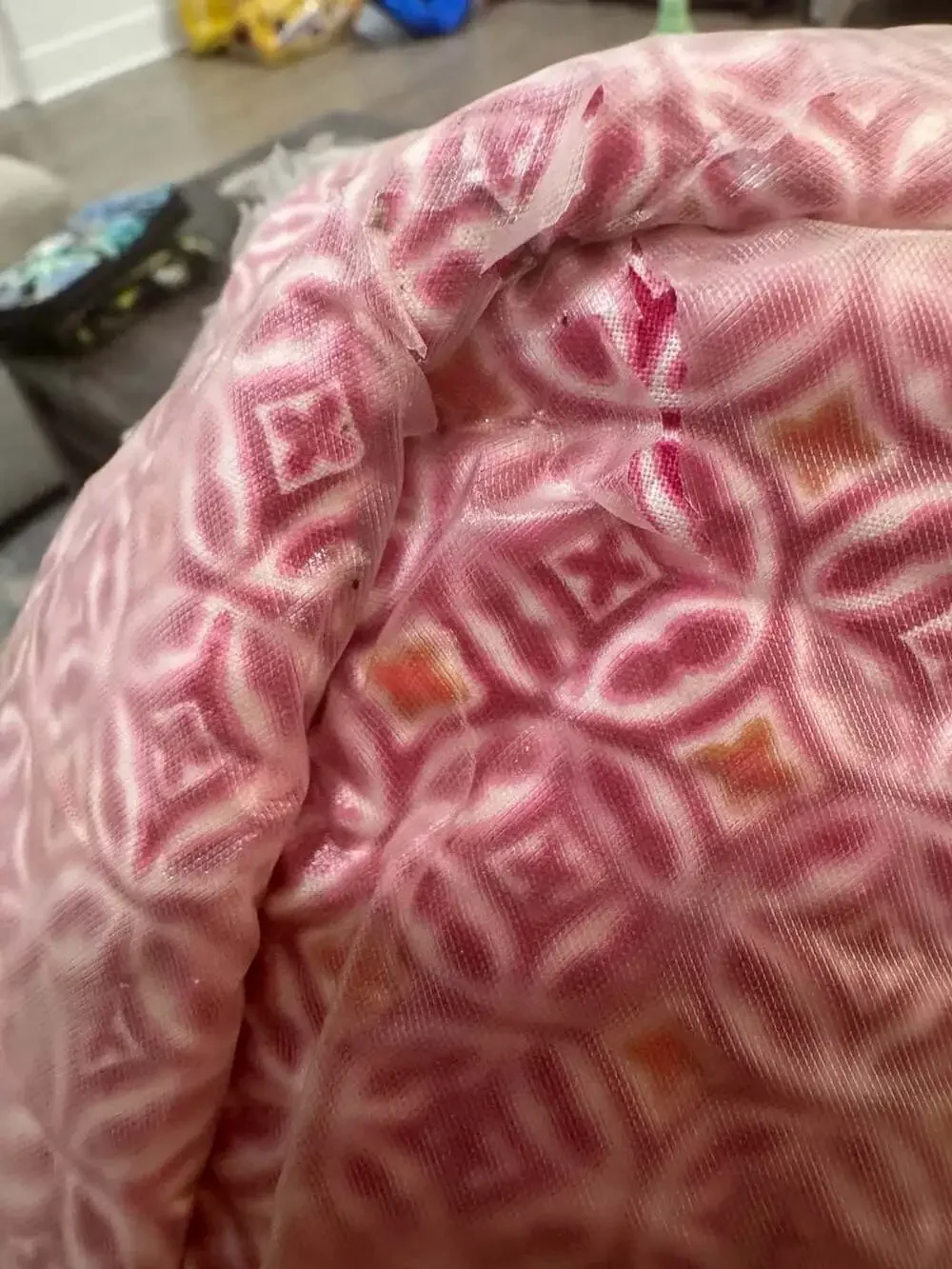 Vera Bradley Retired Mod Floral Pink Brown Quilted Cosmetic Travel Bag 8”